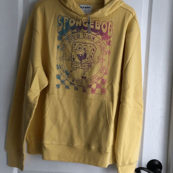 New SpongeBob SquarePants Go With‎ The Flow Old Navy Hoodie For Adults Size XL - Picture 8 of 8